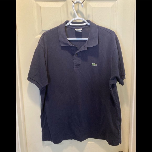 Lacoste men’s size 7 (2XL) navy polo shirt sleeve